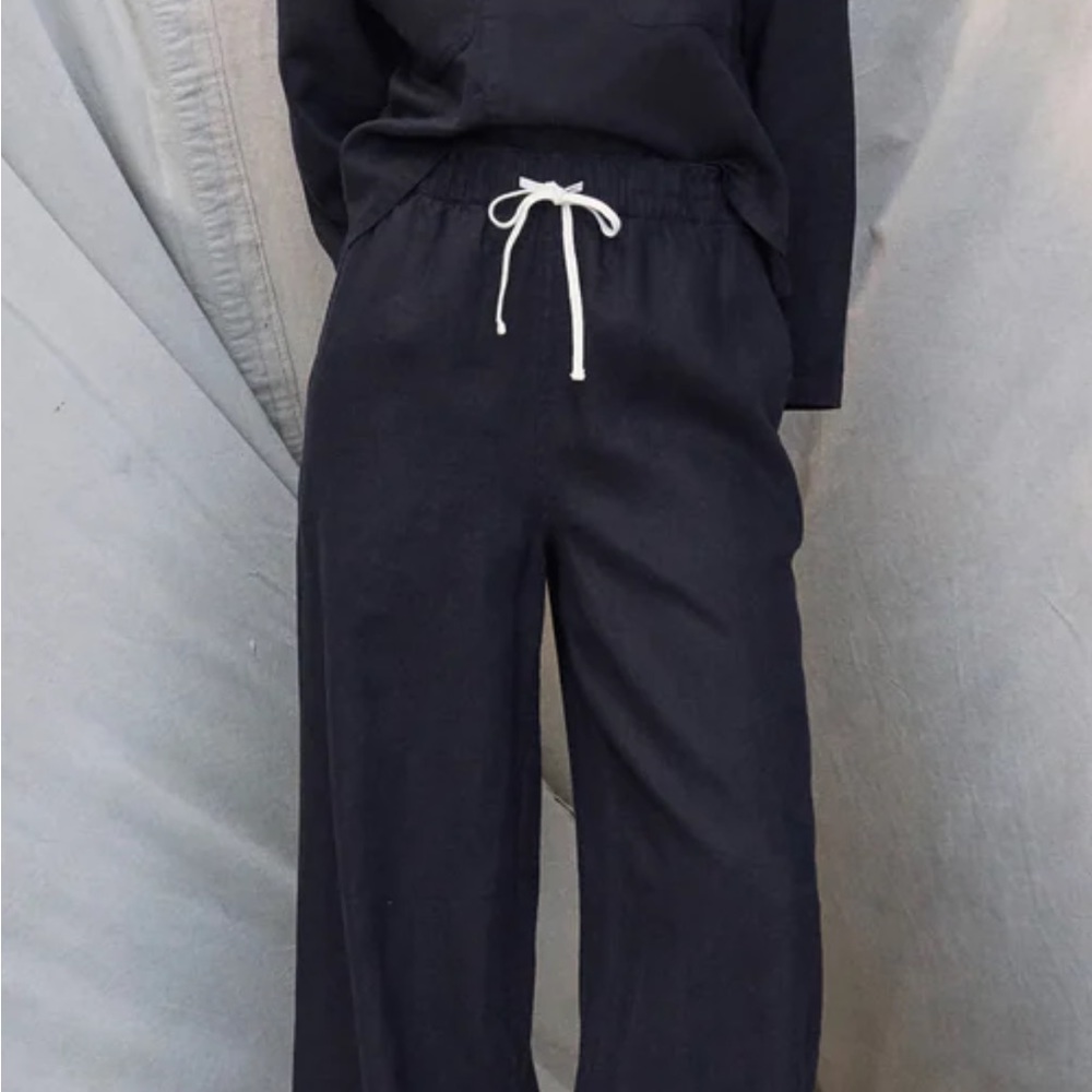 Buck Mason wide linen pants navy medium